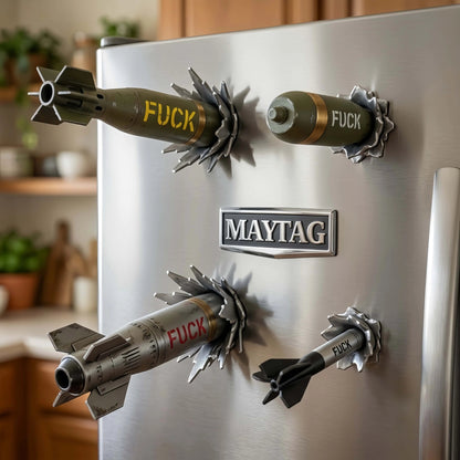 Funny 3D F-Bomb Refrigerator Magnets – Realistic Military Style 3D Magnetic Decor