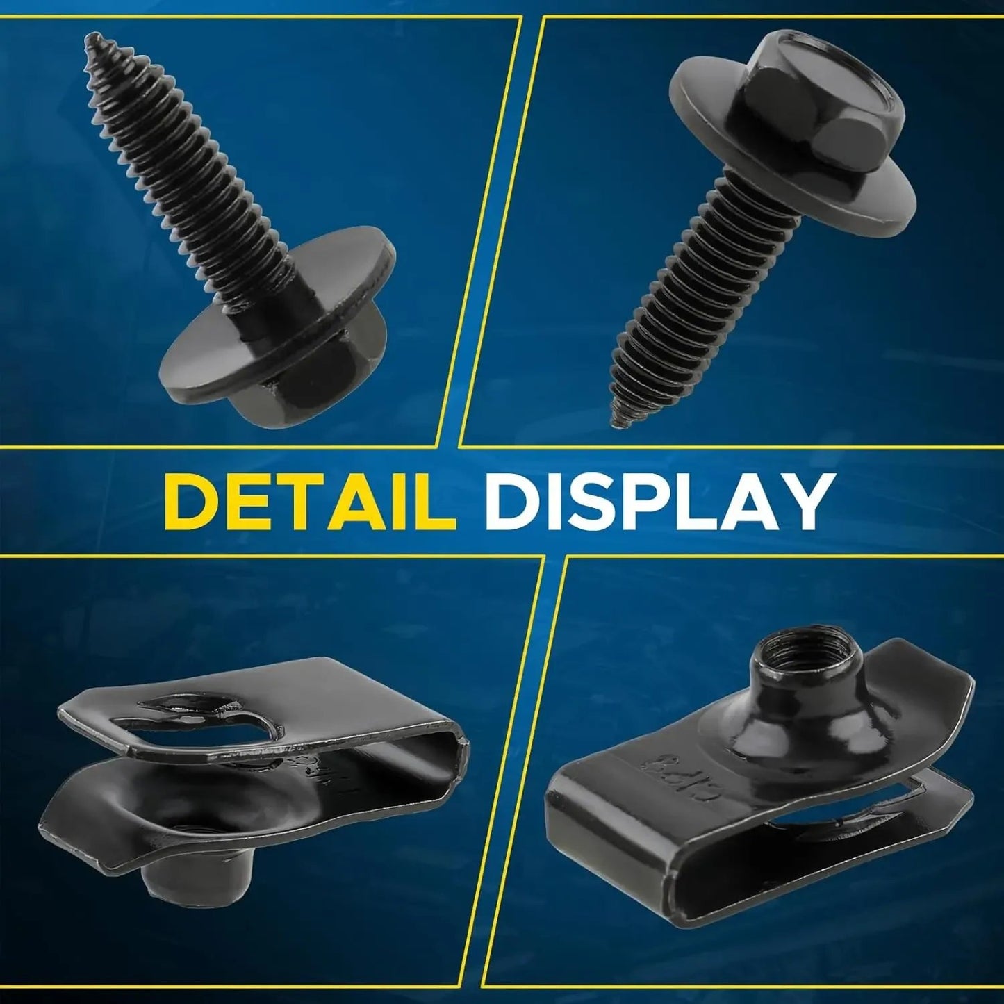 50Pcs Body Bolt & U-Nut Clip Kit