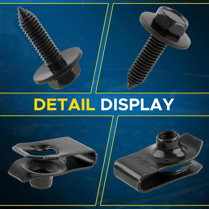 50Pcs Body Bolt & U-Nut Clip Kit