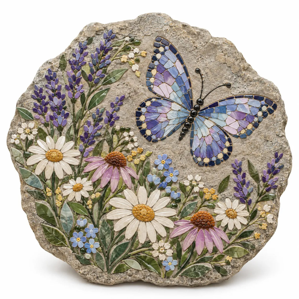 🦋 Butterfly Wildflower Mosaic Stepping Stone DIY Kit