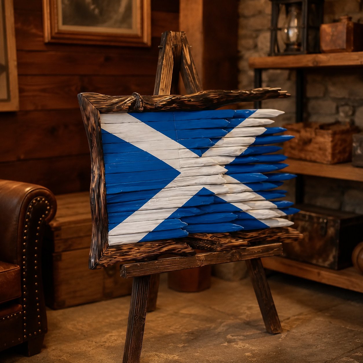 Handcrafted Vintage Wood Flags – 5 Heritage Emblems