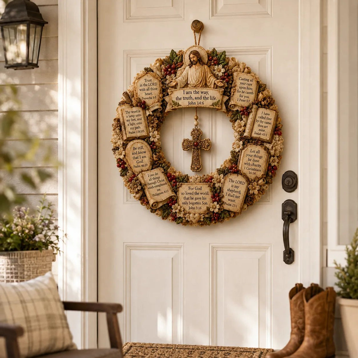 Christian Scripture Wreath Collection – Wood Faith-Inspired Décor