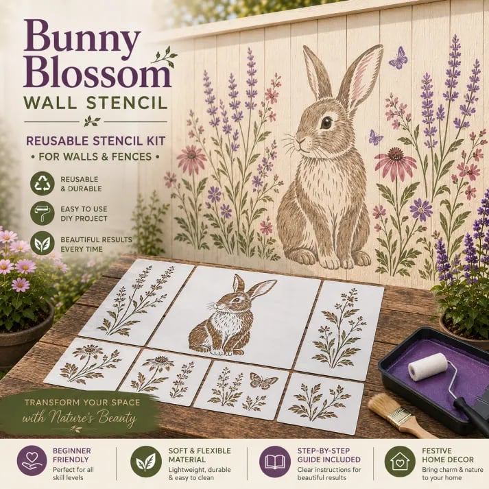 🔥LAST DAY 50% OFF - 🌿 Garden Wall StencilTM – Reusable DIY Kit for Walls, Fences & Patios