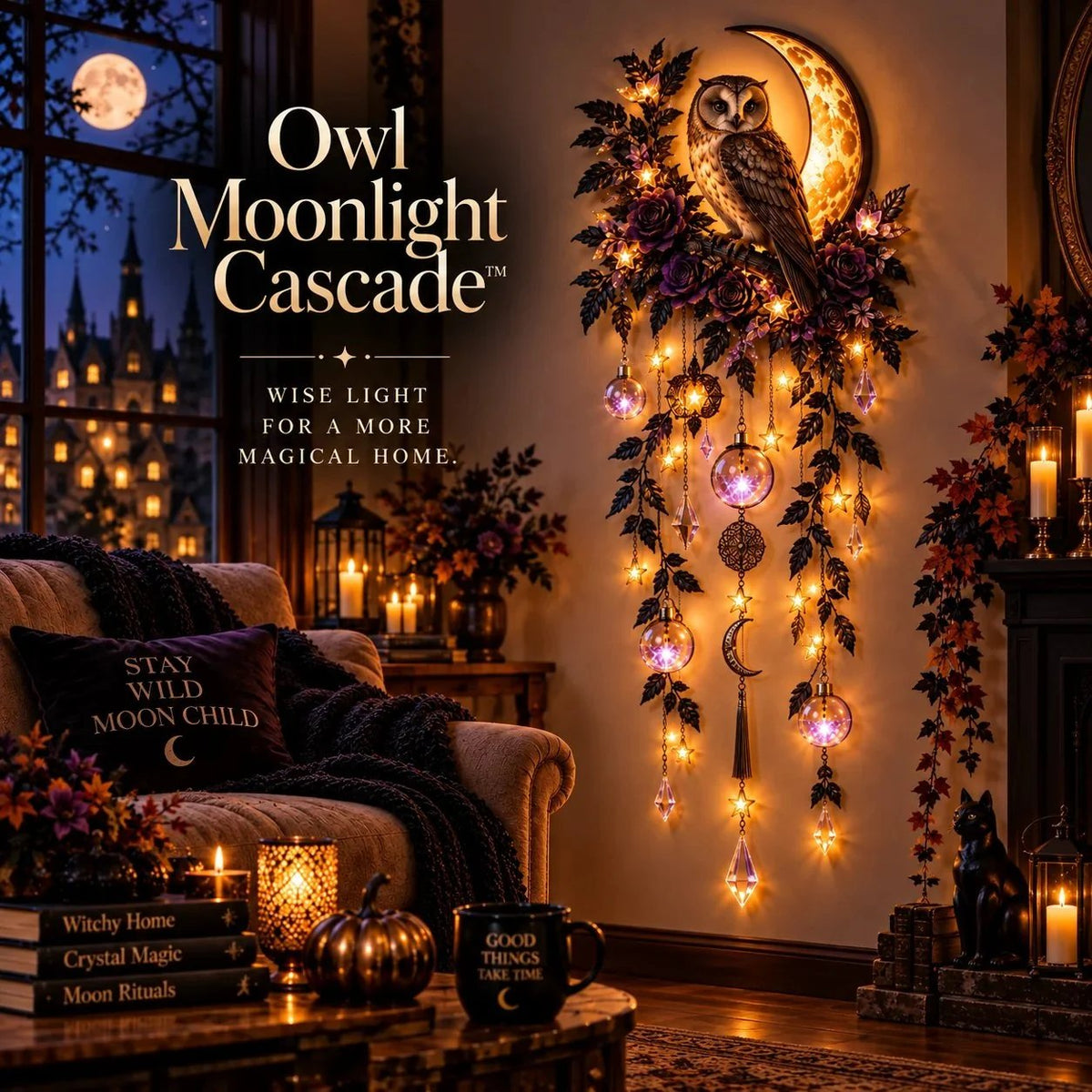 🌙 Enchanted Moon Animal Wall Light – 4 Celestial Styles