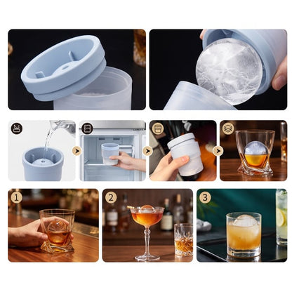Ice Ball Maker Mold, Stackable Ice Sphere Tray For Easy Bar Drinks