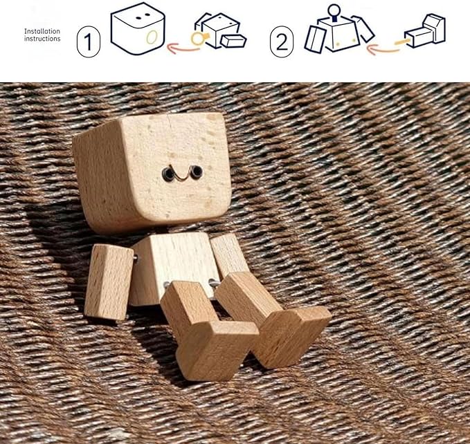 🎁Last Day 50% OFF😊Change The Mood With A Simple Swap - Handmade Swaying Wooden Figure With 12 Magnetic Expressions🎁