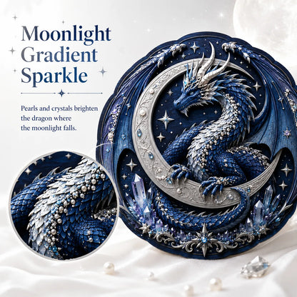 🐉 Moon Guardian Dragon 3D Wooden DIY Wall Art
