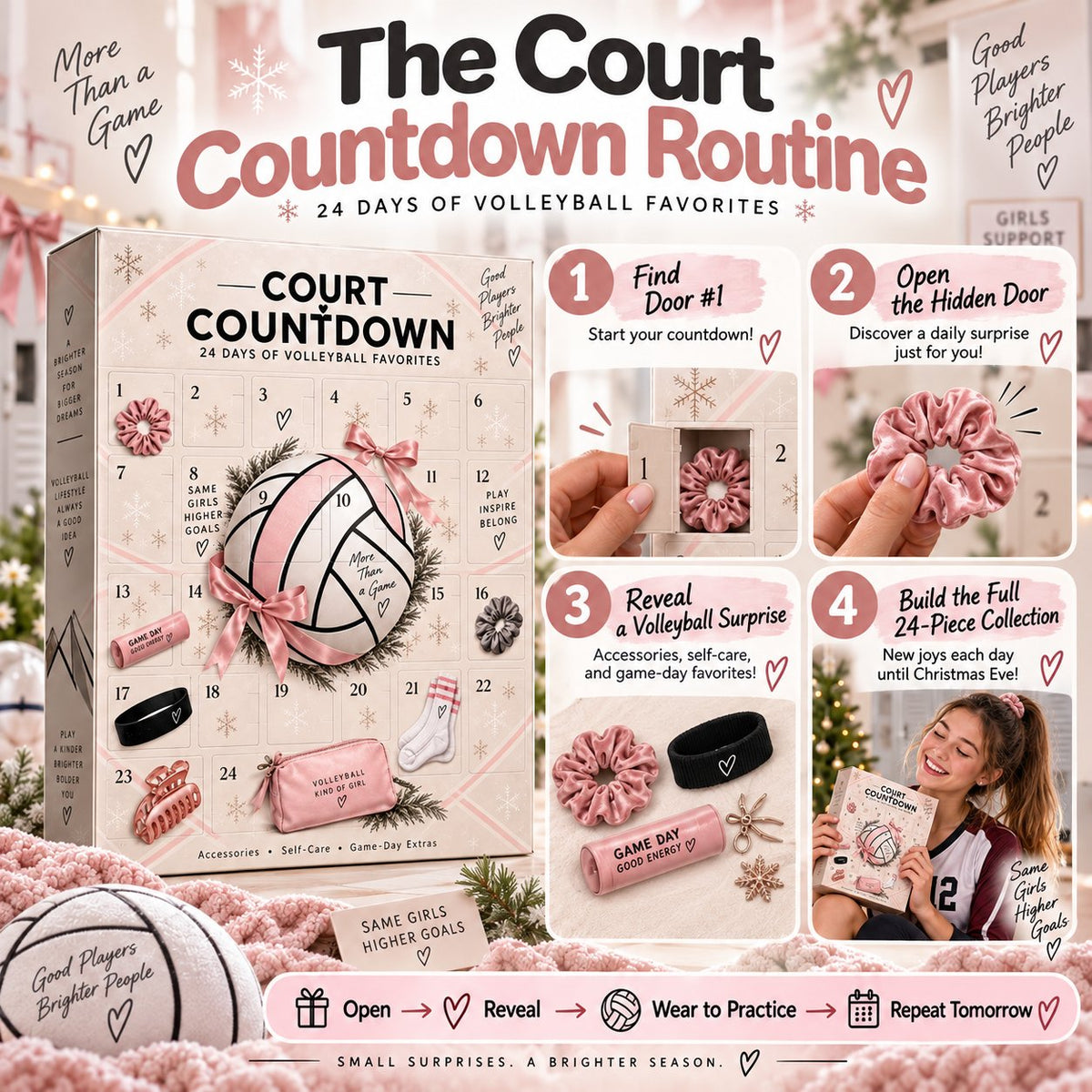 🏐 2026 Volleyball Advent Calendar – 24-Day Court Countdown