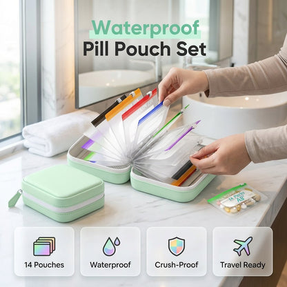 🔥2026 Hot Sale ! Crush‑Proof Waterproof Pill Pouch Set💊