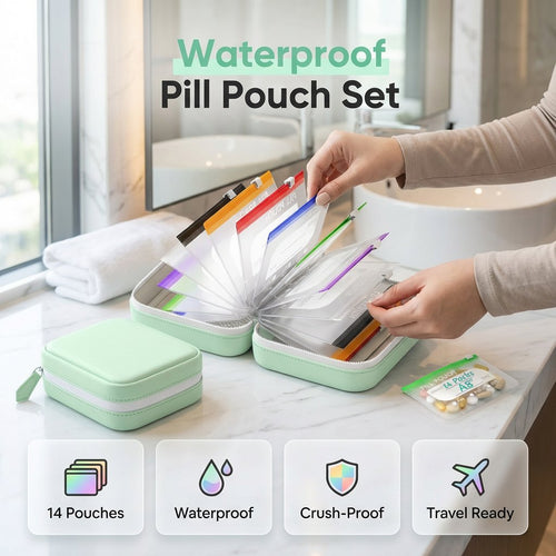 🔥2026 Hot Sale ! Crush‑Proof Waterproof Pill Pouch Set💊