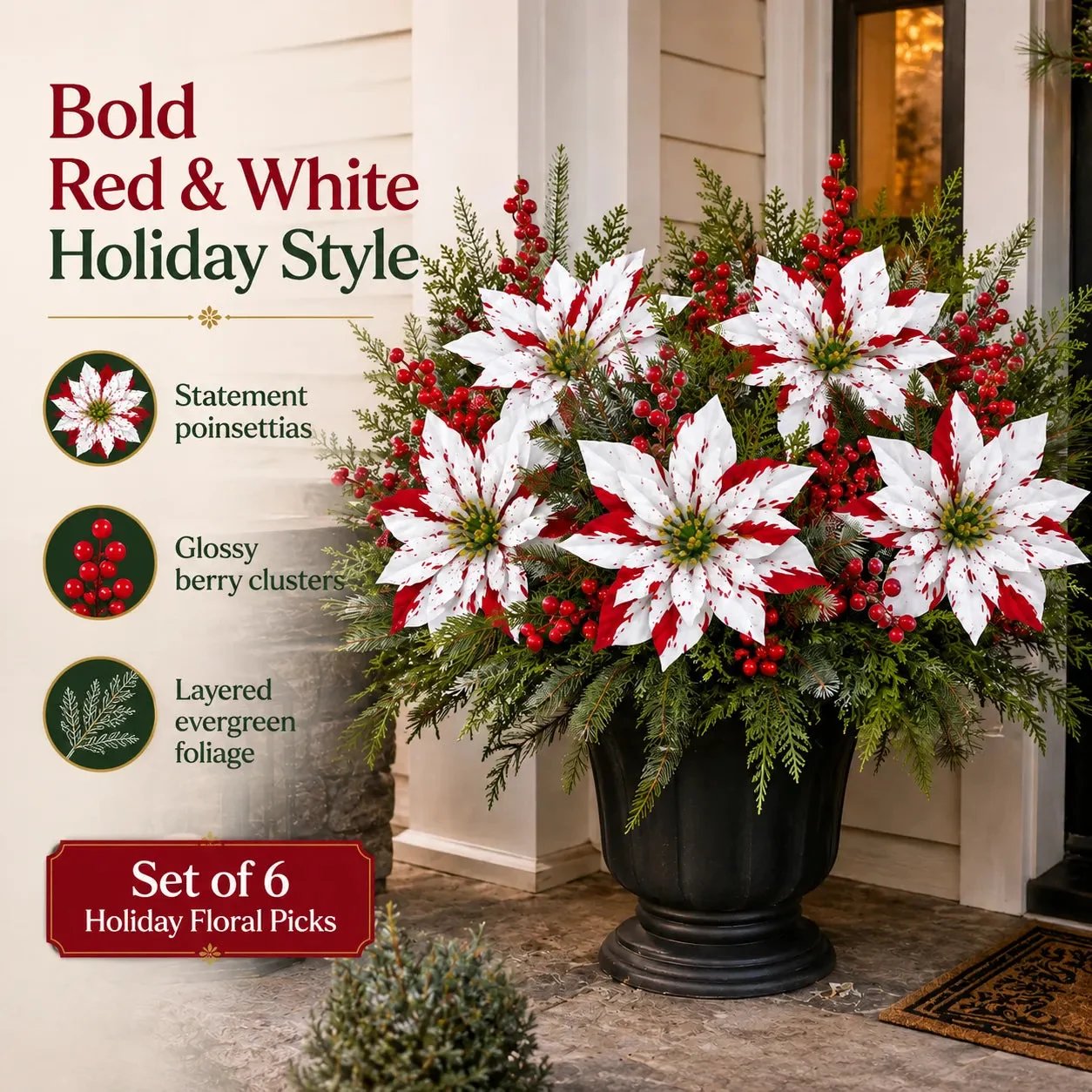 🎉❀Last Day 50% OFF🔥Christmas Poinsettia Planter Inserts