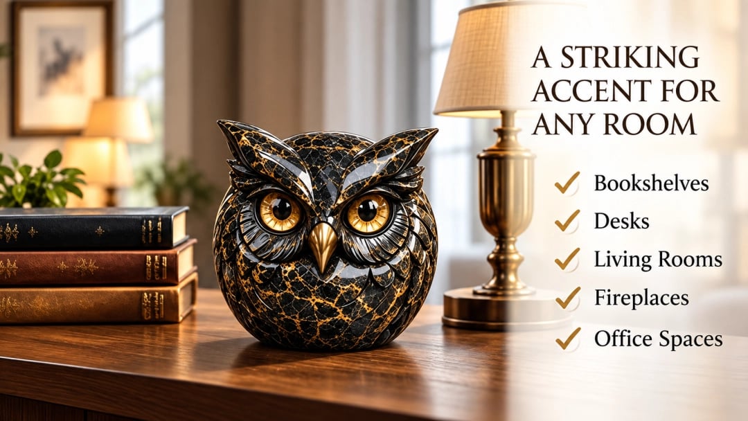 Guardian Animal Stone Sculpture – Owl, Dragon, Lion & Wolf Décor