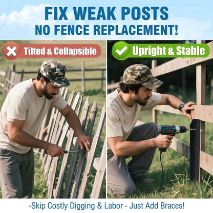Heavy-Duty H-Shaped Fence Post Repair Kit