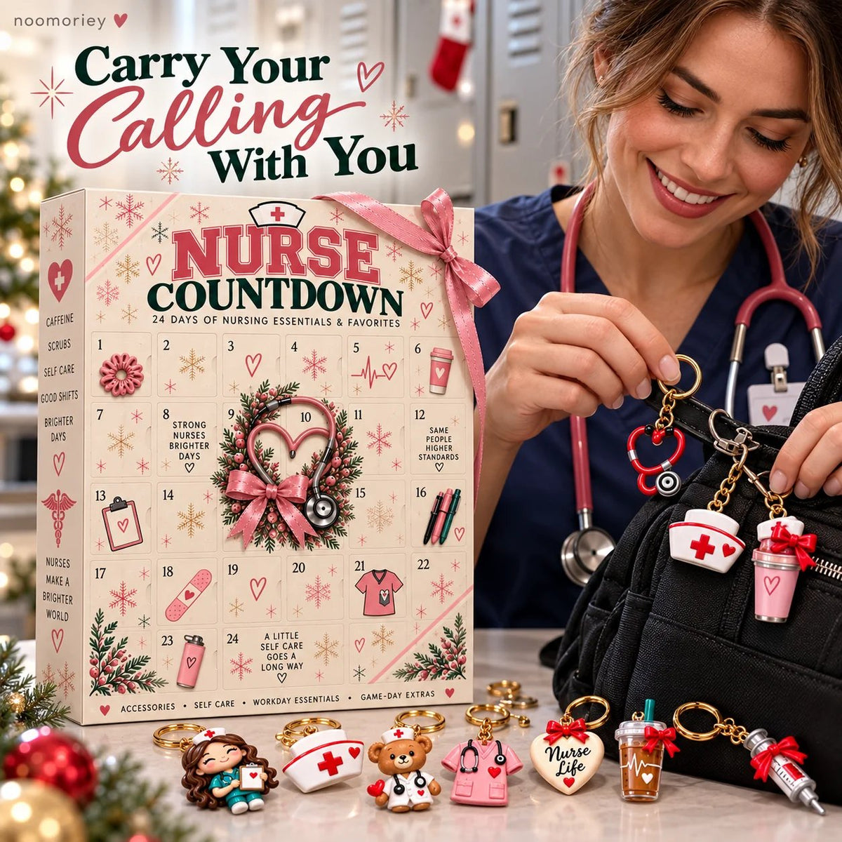 ❤️ CareHero™ 24-Day Advent Calendar – Heartfelt Holiday Countdown Gift for Nurses