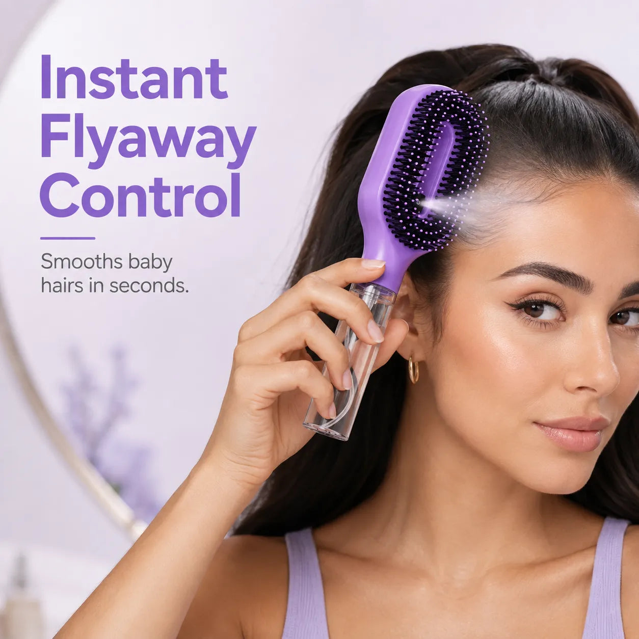 ✨ 2-in-1 Mist Hairbrush | Instant Detangle & Anti-Frizz