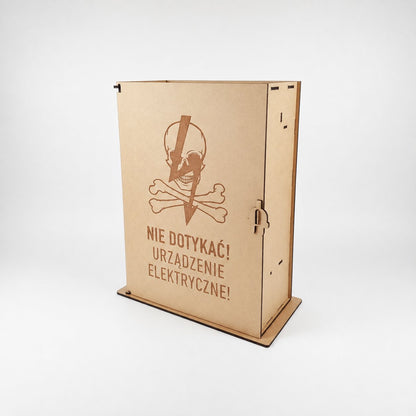Industrial Electrical Cabinet Whiskey Gift Box | Interactive Puzzle Wooden Liquor Storage Box ⚡💀