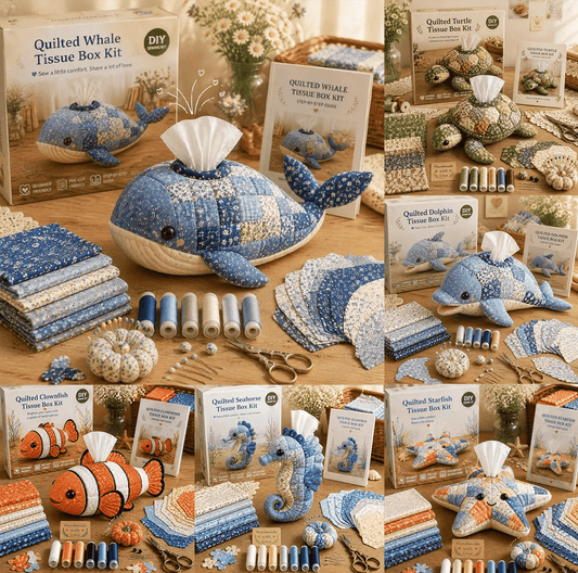 🎁🎉Only $24.99 This Week🌟🎉🧵 "Clever Hands" Ocean Animals DIY Tissue Box Craft Kit