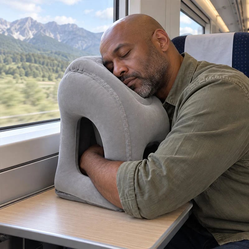 🛫💤 Ultra-Light Foldable Inflatable Travel Pillow | Portable Neck, Face & Arm Support for Trips ❤️