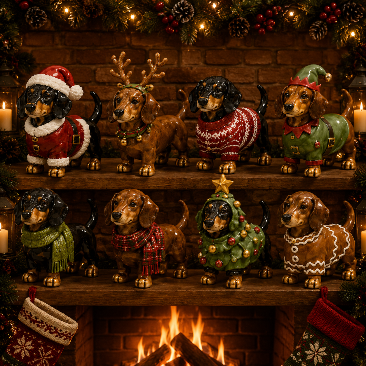24-Day Dachshund Advent Calendar | Collectible Dog Figurine Christmas Countdown