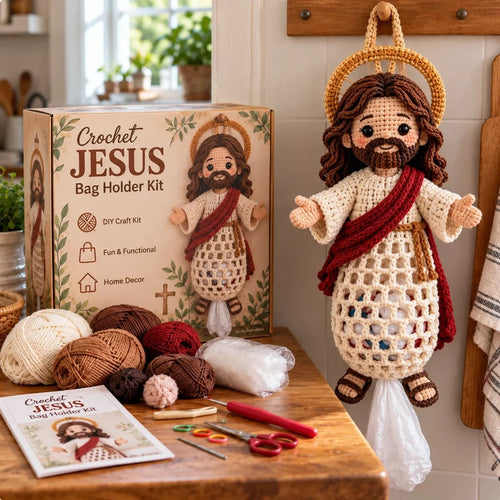⏳ Last Day 49% OFF – 🧶 Beginner-Friendly Blessed Home Crochet Bag Holder DIY Kit | 4 Faith-Inspired Designs with Yarn, Tools & Guide Included ✝️