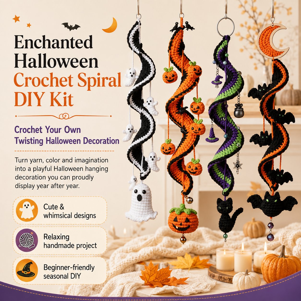 🔥Last Day 50% OFF - 🎃 Enchanted Halloween Crochet Spiral DIY Kit - Buy 2 Get Free Shipping