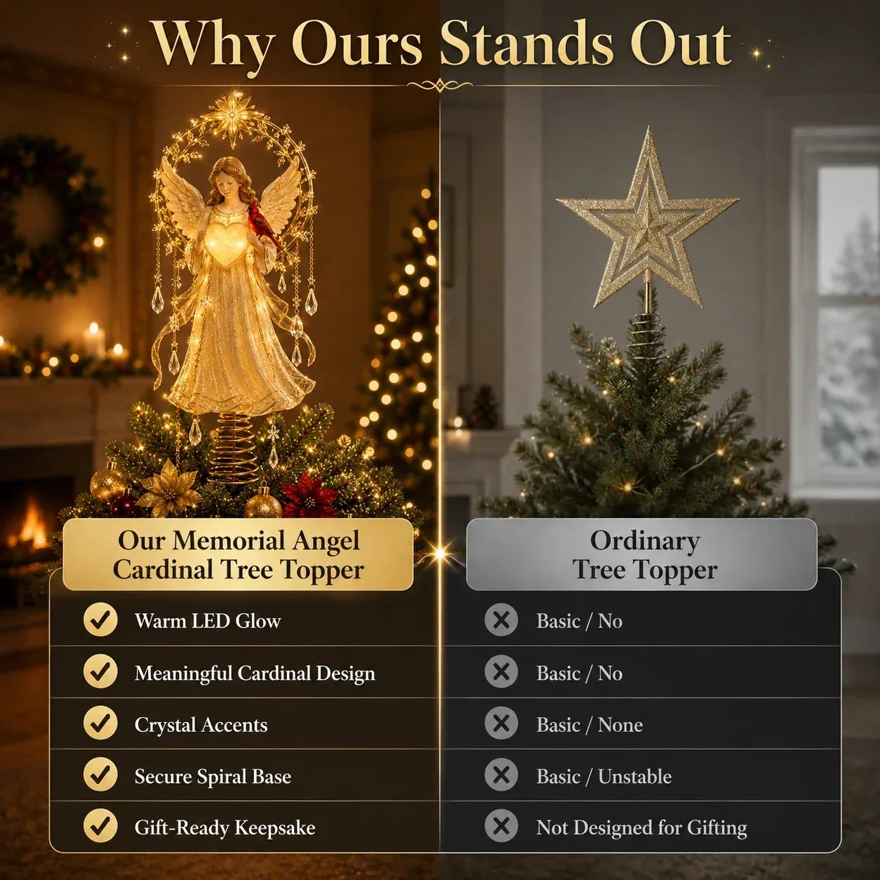 ⏳ Last Day 50% OFF – 🎄 Lighted Memorial Christmas Tree Topper Collection