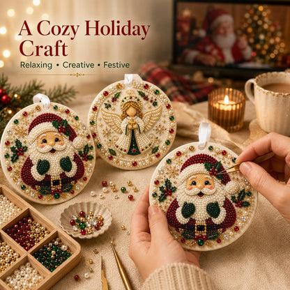 ✨ DIY Pearl & Gem Christmas Ornament Collection