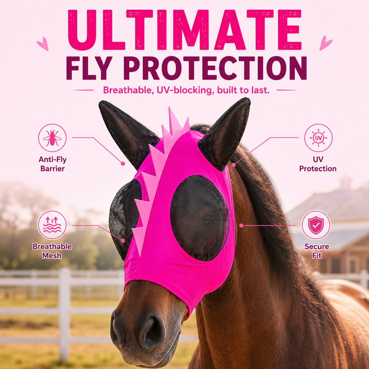 Anti-Muck Breathable Anti-Fly Horse Mask