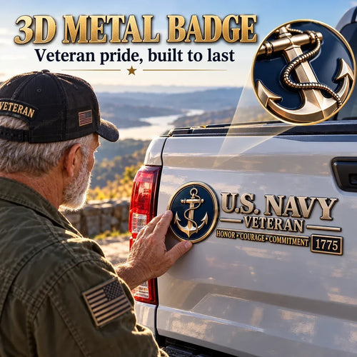 🇺🇸🎖️ Veteran Honor 3D Metal Car Emblem – A Tribute to Service & Pride