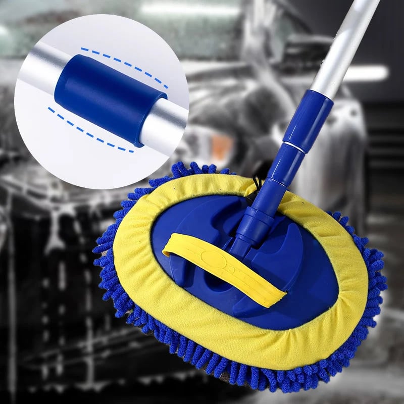 🎉⏳Time-Limited Special⏰Durable Aluminum Long Handle Telescopic Car Wash Mop – Soft Microfiber, Scratch-Free & Adjustable Length ✨