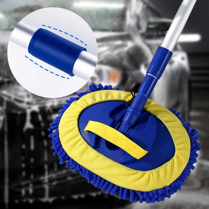 🎉⏳Time-Limited Special⏰Durable Aluminum Long Handle Telescopic Car Wash Mop – Soft Microfiber, Scratch-Free & Adjustable Length ✨