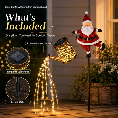 ⏳ Last Day 49% OFF – 🎅 Solar Santa Watering Can Christmas Garden Light | Cascading Warm LED Waterfall Effect, Solar-Powered Design & IP44 Outdoor Protection ✨