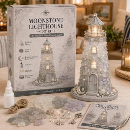 💥 LAST DAY 49% OFF - 💙 DIY Sea Glass Lighthouse Kit – Light-Up Coastal Craft & Handmade Home Decor