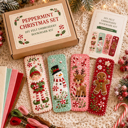 🎄 DIY Felt Embroidery Bookmark Kit