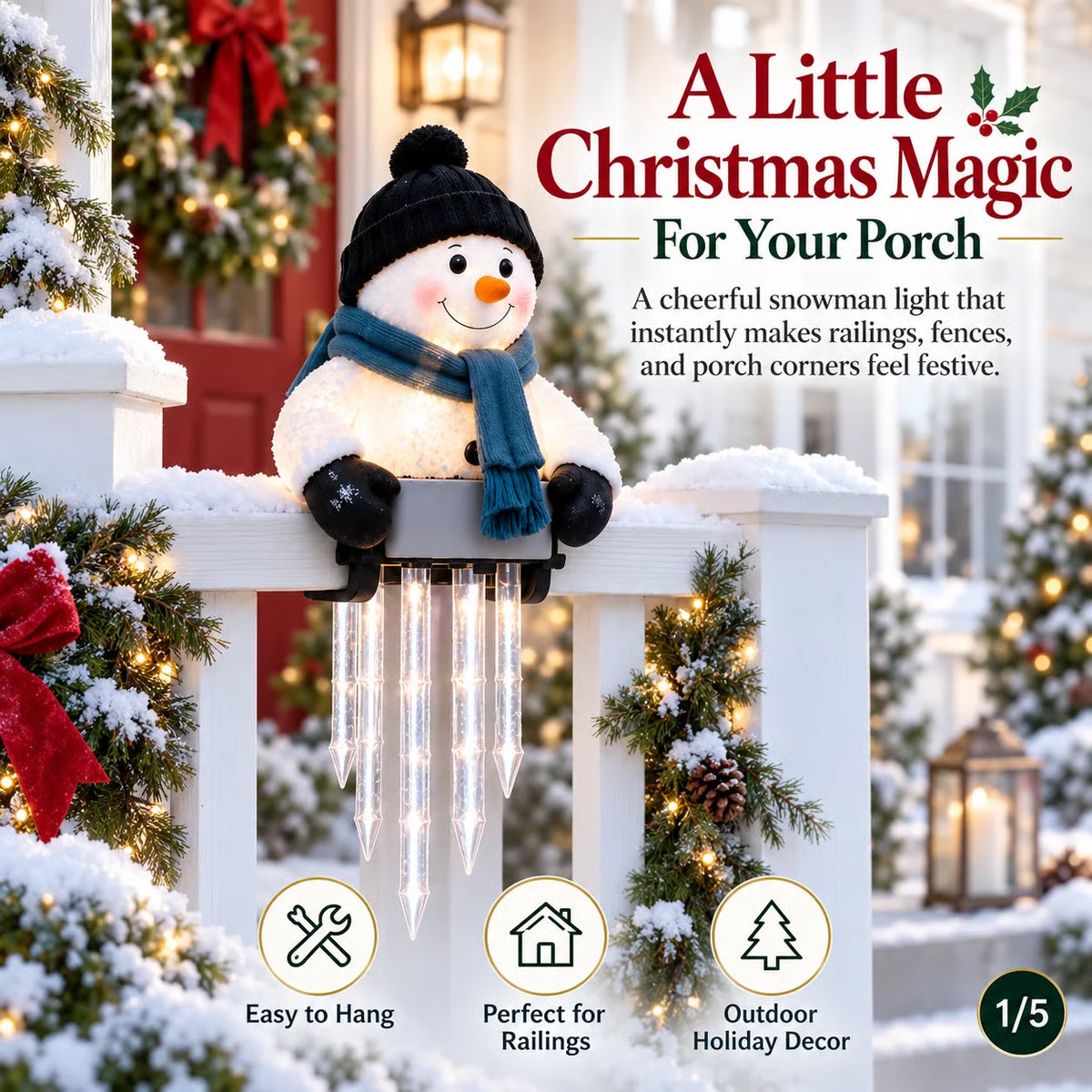 ☃️WinterGlow Snowman Icicle Light Decor