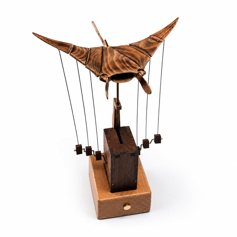 Handcrafted Wooden Ocean Animal Mechanical Model
