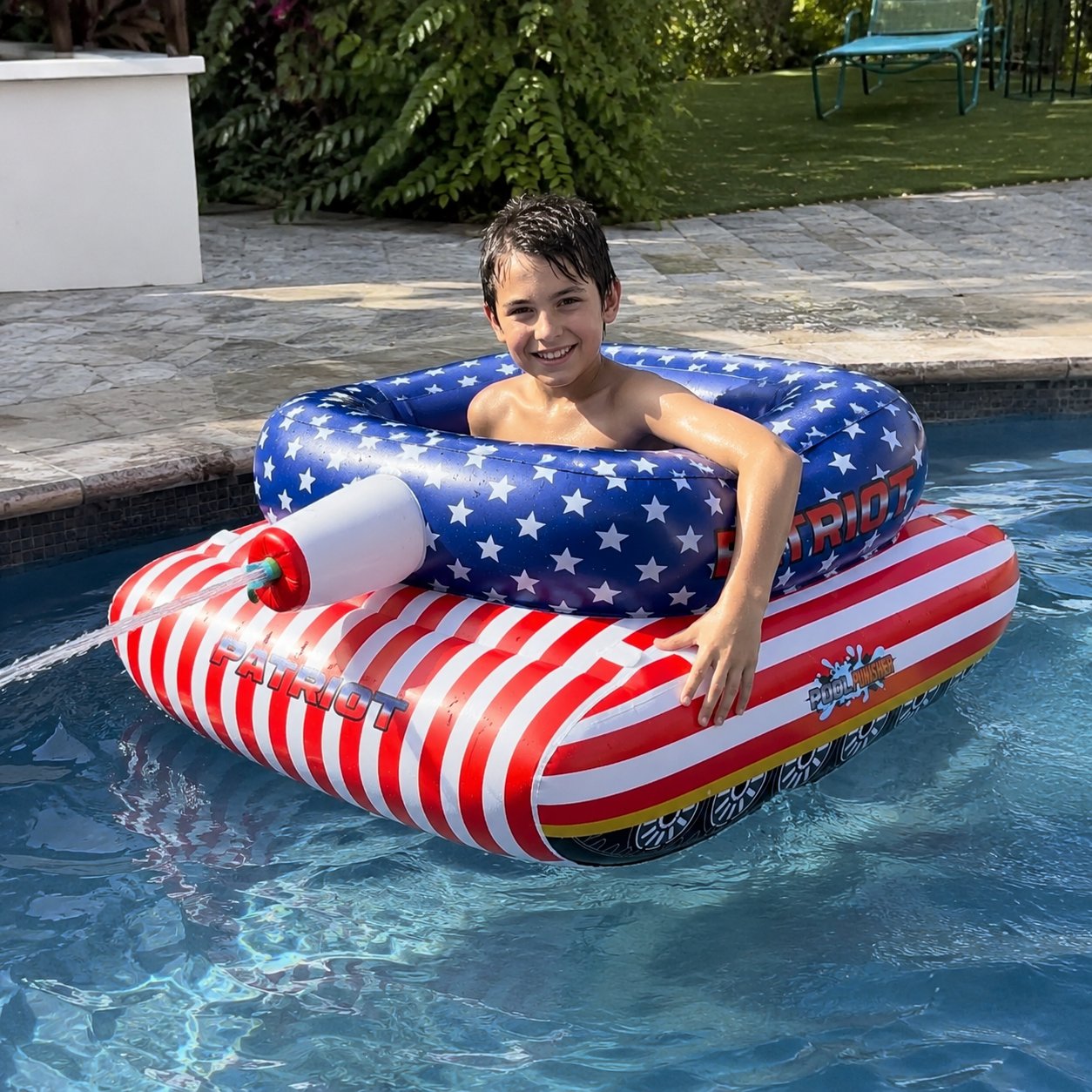 🔥 Summer Pool Party Sale 49% OFF – Patriot Pool Float with Water Cannon for Beach, Lake & Pool Fun