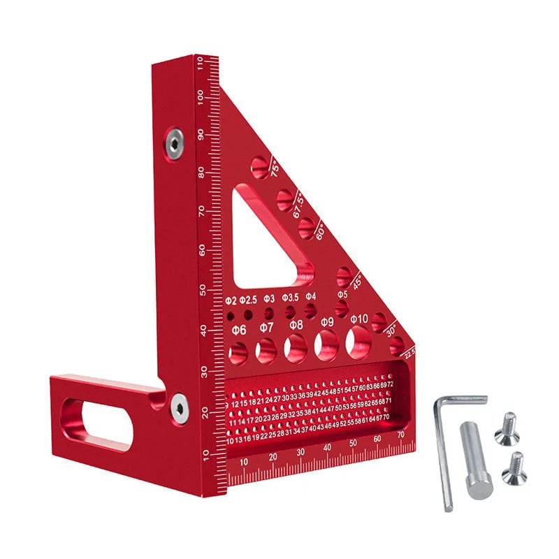 📐 Aluminum Triangle Square for Woodworking | Red & Blue