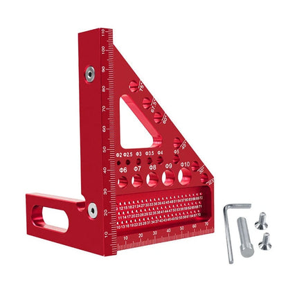 📐 Aluminum Triangle Square for Woodworking | Red & Blue