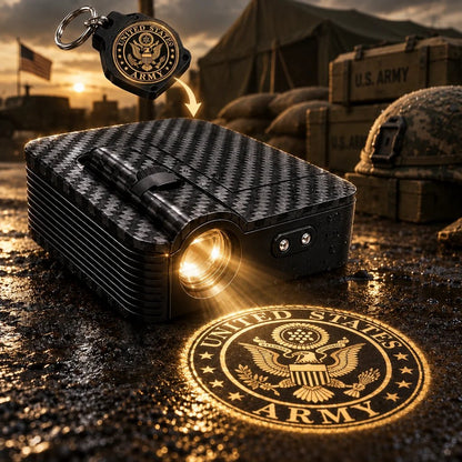Make every time you open the door more personalized with military-style door projection lights.