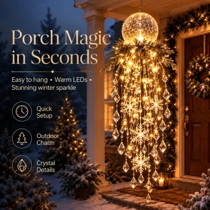 ❄️Crystal Cascade Christmas Snowflake LED Hanging Light✨