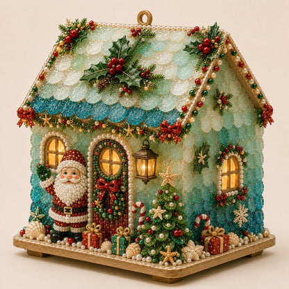 ⏳ Last Day 49% OFF – 🏡 Beginner-Friendly DIY Glowing Coastal Glass-Style Christmas Cottage Kit Collection | Complete Kit with Sea Glass-Style Pieces, Pearl Beads & Step-by-Step Guide Included 💕