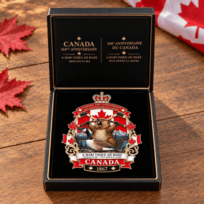 Canada 160th Anniversary Tribute Badge – 3.5 in Metal Enamel Pin
