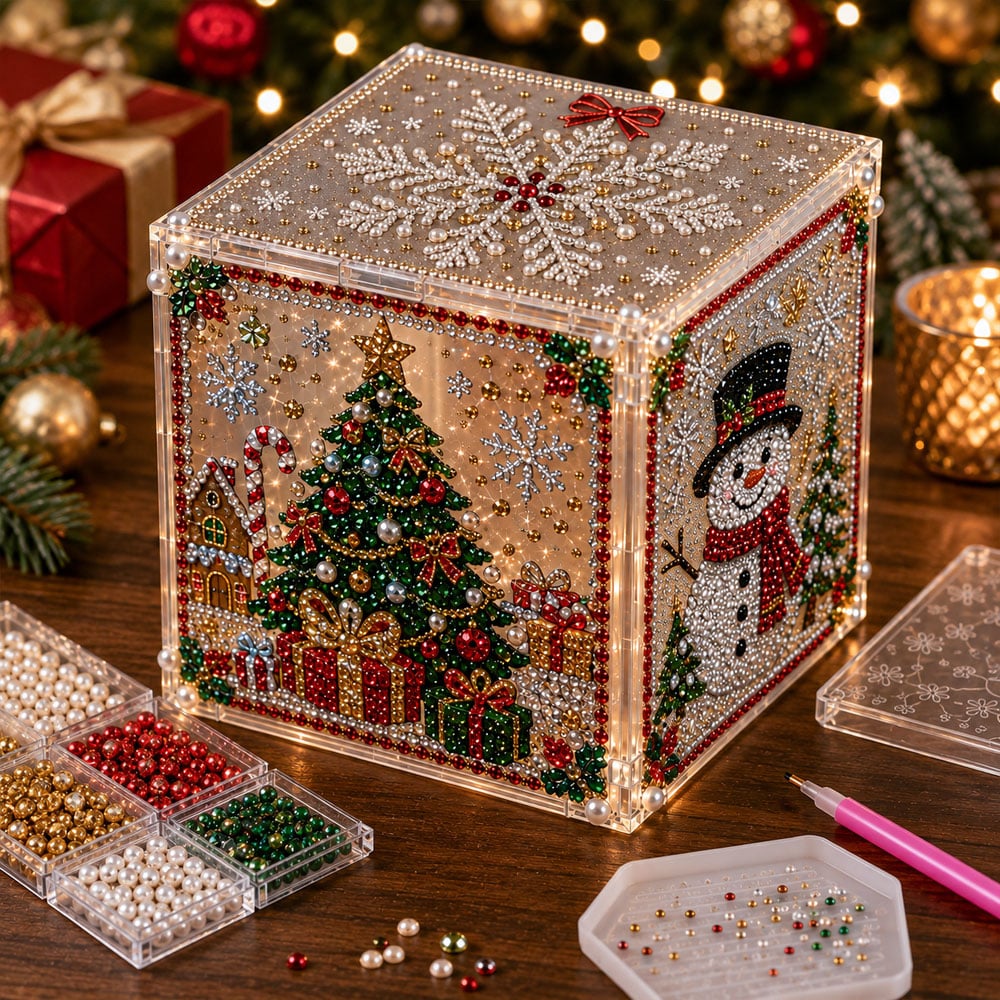🔥LAST DAY 50% OFF - 🔔3D Christmas Diamond Painting Gift Box DIY Kit