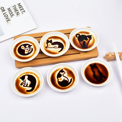 Cute Cat Embossed Soy Sauce Dish
