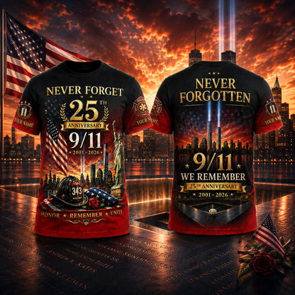 September 11 Never Forget Memorial Quilt Blanket – First Responders & Fallen Heroes Remembrance Gift - Fleece Blanket
