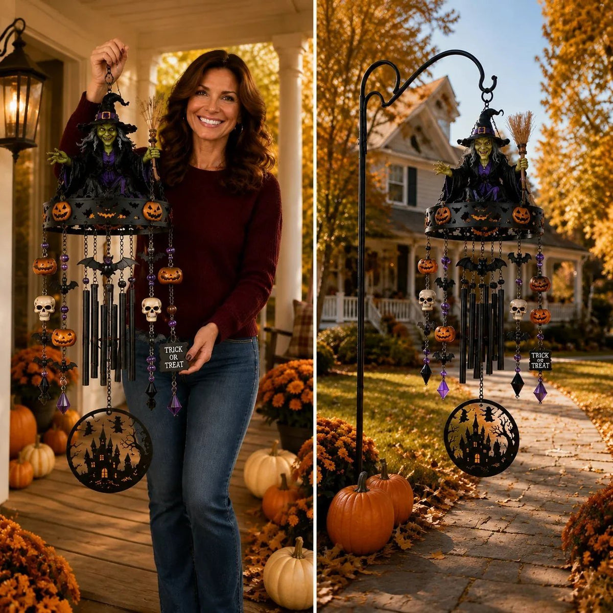 🎁🔥2026 New High-Quality Fully Handmade Custom Witch-Themed Outdoor Wind Chime