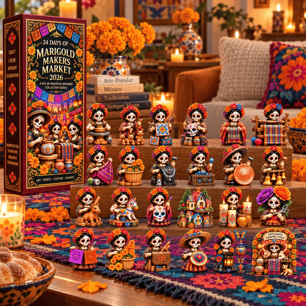 Día de Muertos Collector Advent Calendar – 24 Miniature Figurines