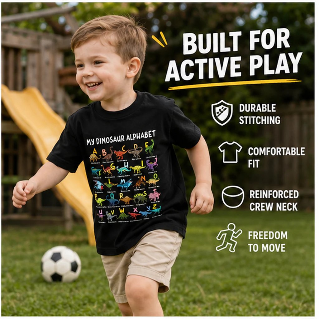 Boys Dinosaur Alphabet Tee🦖