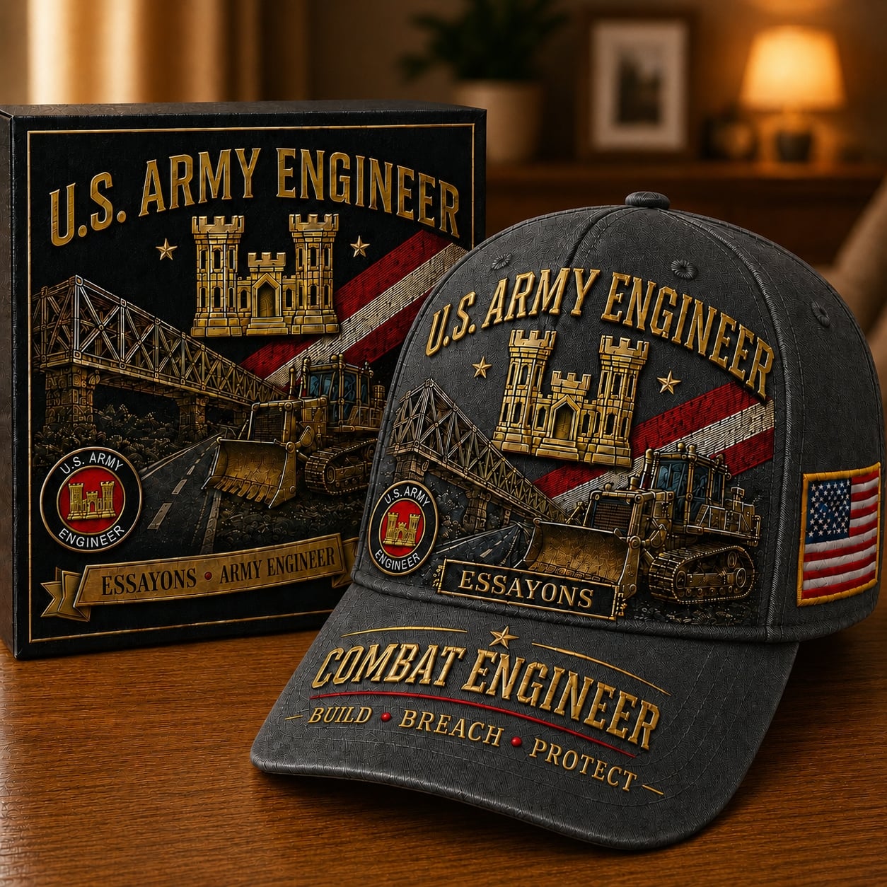 🏰U.S. Army Engineer Career Commemorative Cap